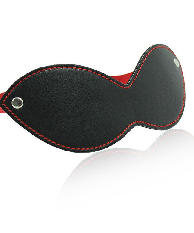 ohmama fetish maschera nero rosso con morsetti