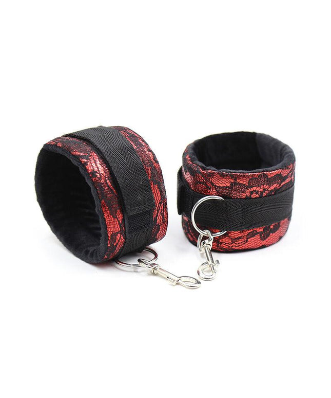 ohmama fetish manette in velluto con nastro in nylon