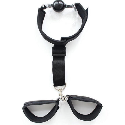 ohmama fetish bavaglio in neoprene con polsini