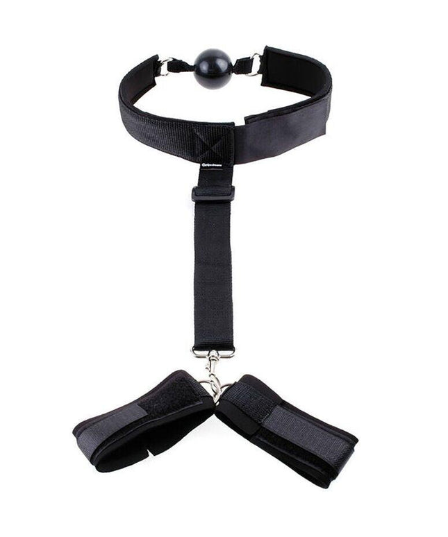 ohmama fetish bavaglio in neoprene con polsini