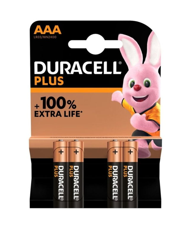 DURACELL - BATTERIA ALCALINA PLUS POWER 100 AAA LR03 4 UNIT
