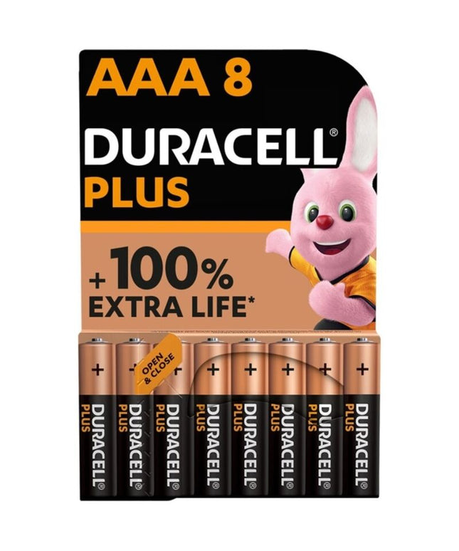 DURACELL - BATTERIA ALCALINA PLUS POWER 100 AAA LR03 8 UNIT