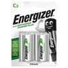 energizer power plus batteria ricaricabile hr14 c 2500mah 2 unit