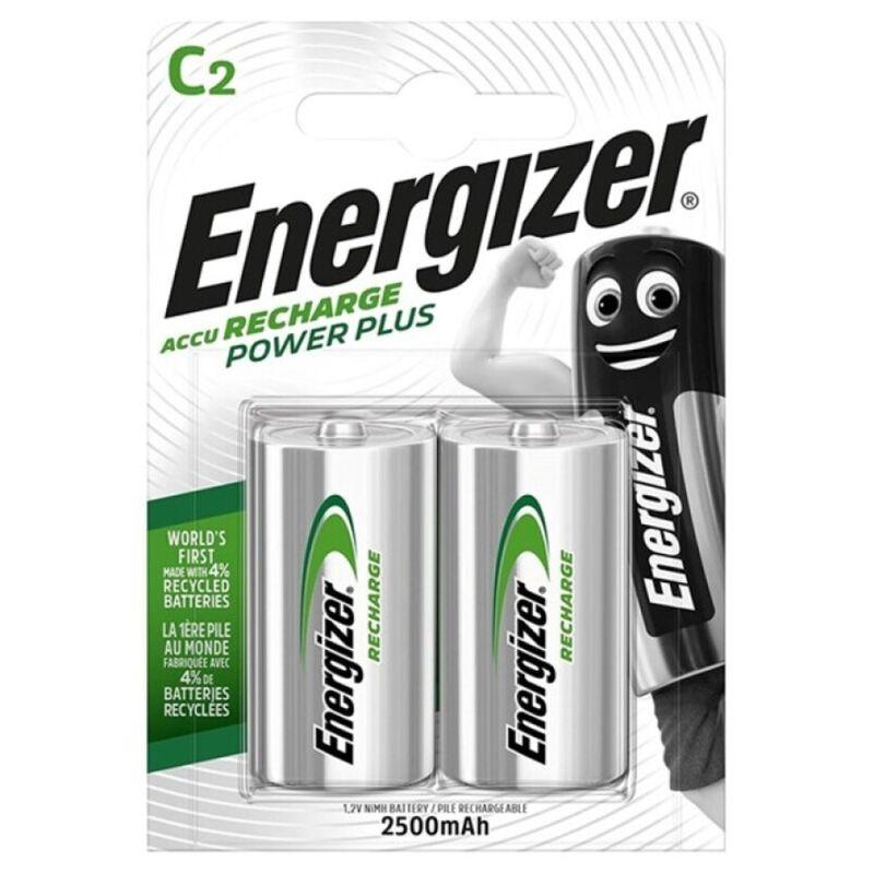 energizer power plus batteria ricaricabile hr14 c 2500mah 2 unit