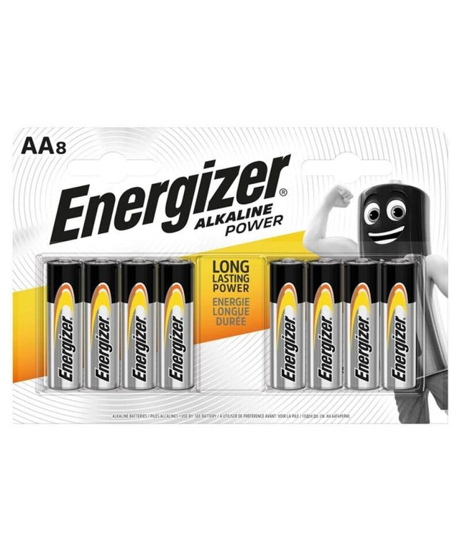 energizer power batteria alcalina aa lr6 8 unit