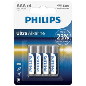 philips batteria ultra alcalina aaa lr03 4 unita