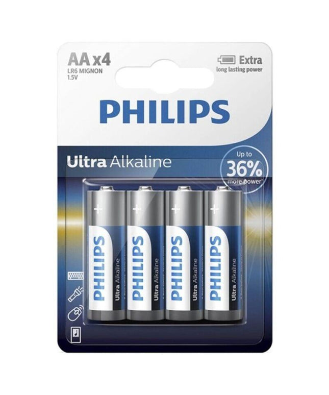 philips batteria ultra alcalina aa lr6 4 unita