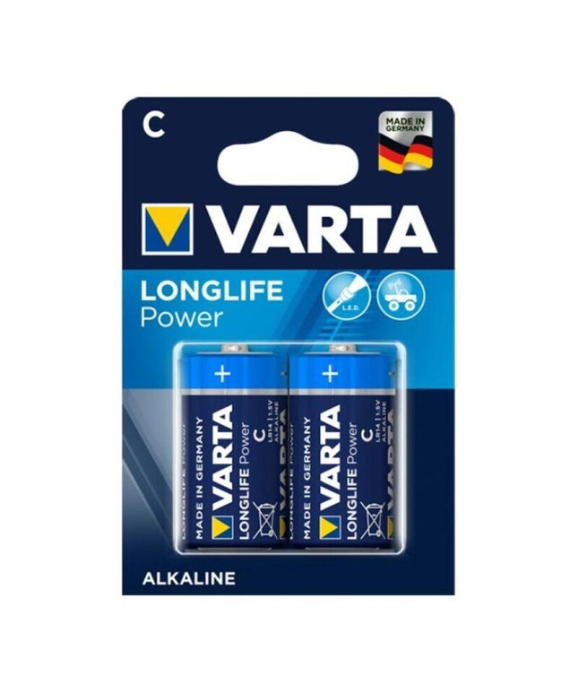 varta longlife power batteria alcalina c lr14 2 unita