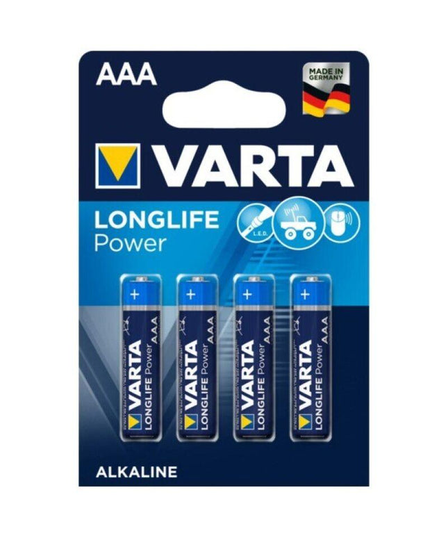 varta longlife power batteria alcalina aaa lr03 4 unita