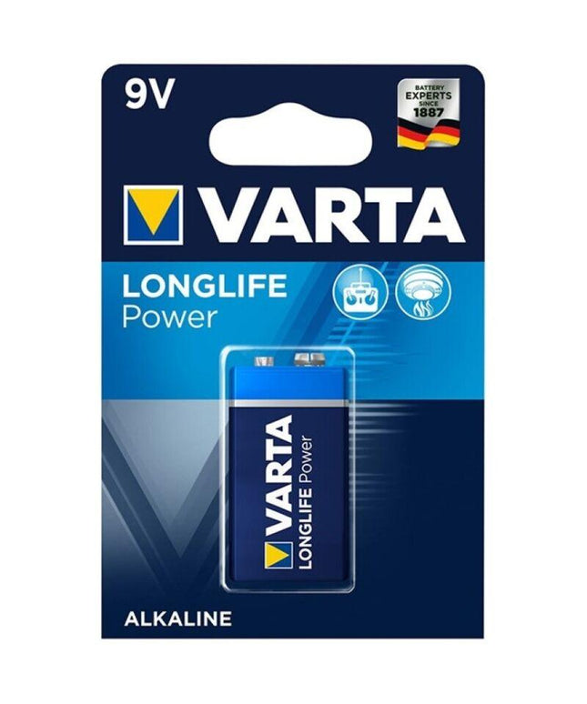 varta longlife power batteria alcalina 9v lr61 1 unita