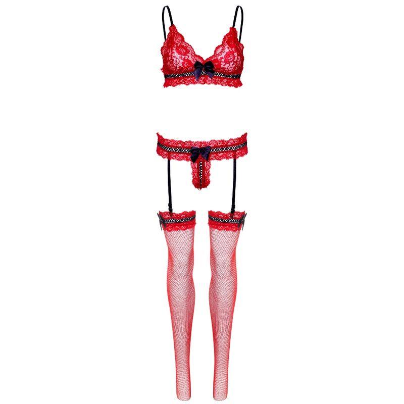 leg avenue set tre pezzi taglia unica rosso