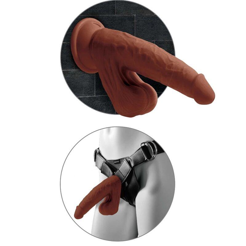 king cock plus 3d dildo sfere oscillanti 24 5 cm marrone