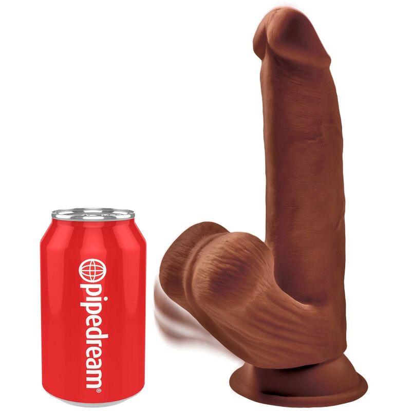 king cock plus 3d dildo sfere oscillanti 24 5 cm marrone