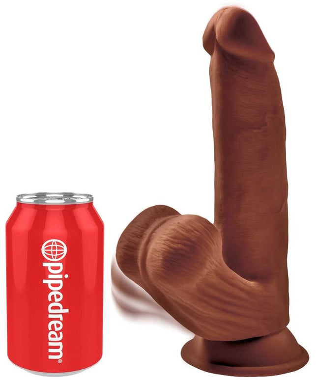 KING COCK - PLUS 3D DILDO SFERE OSCILLANTI 24.5 CM MARRONE