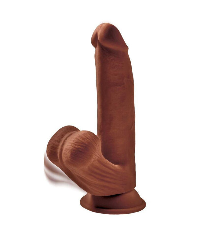 king cock plus 3d dildo sfere oscillanti 24 5 cm marrone