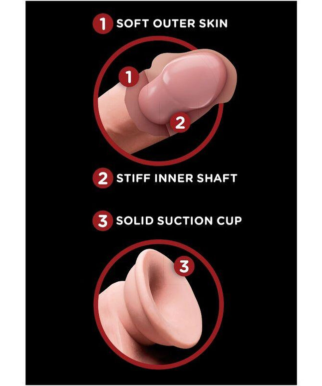 king cock plus 3d dildo sfere oscillanti 15 2 cm pelle chiara