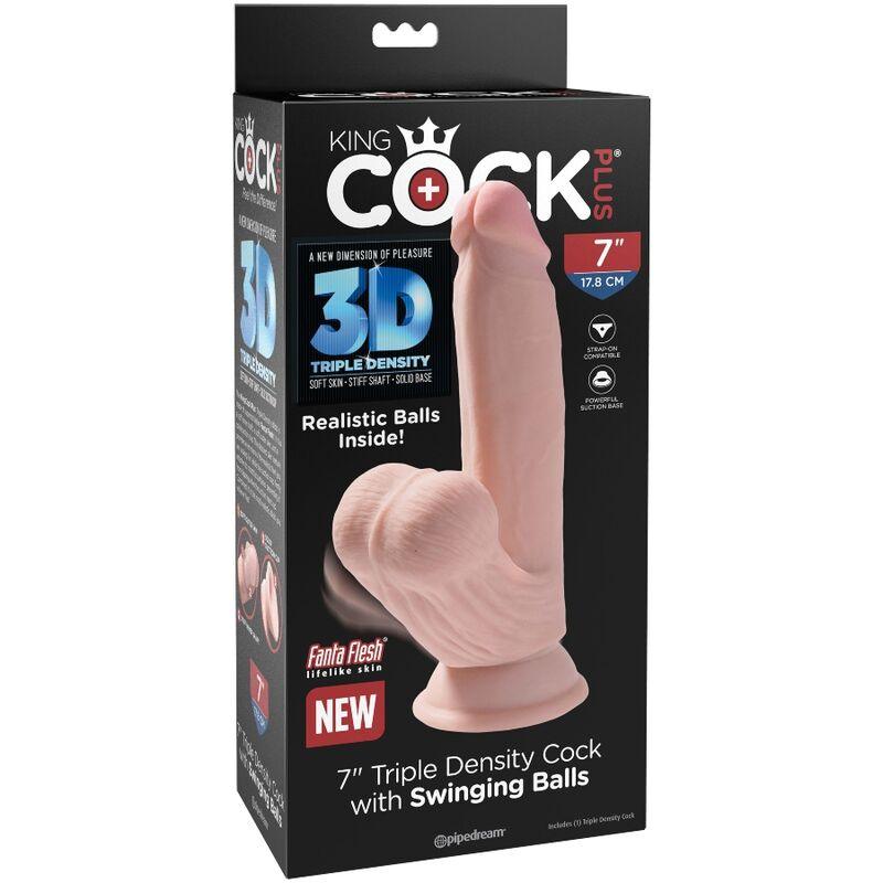 king cock plus 3d dildo sfere oscillanti 15 2 cm pelle chiara