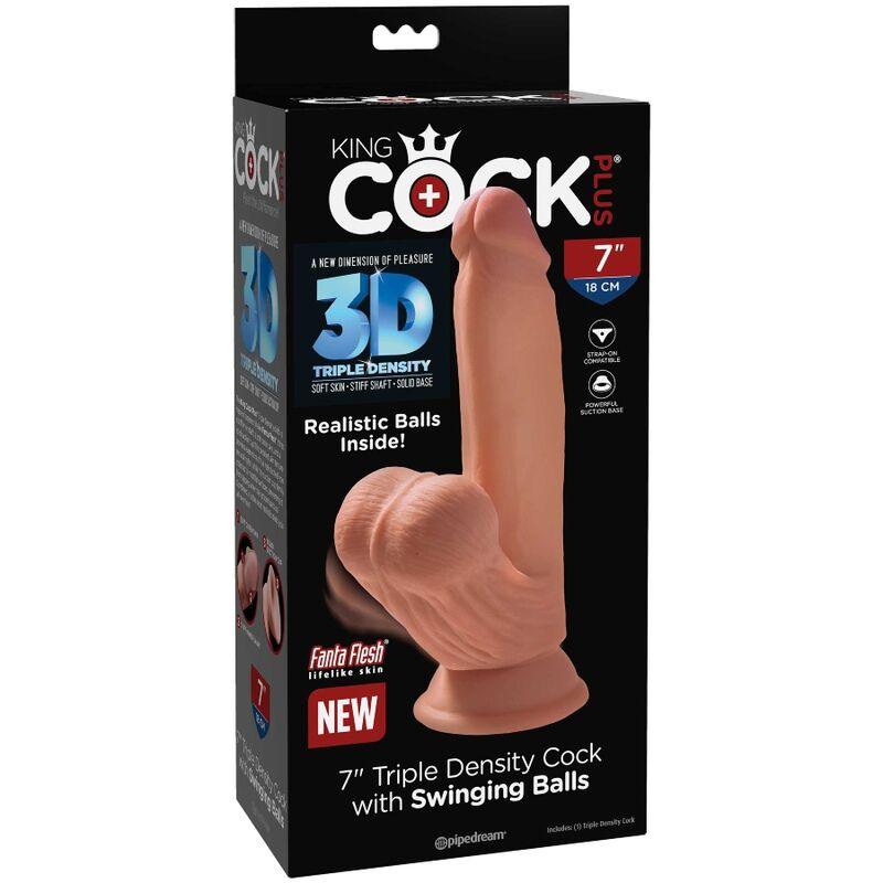 king cock plus 3d dildo sfere oscillanti 15 2 cm