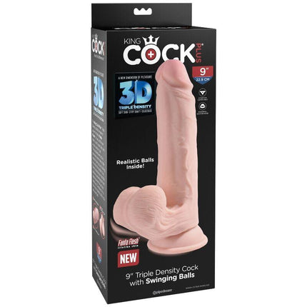 king cock plus 3d dildo sfere oscillanti 20 3 cm