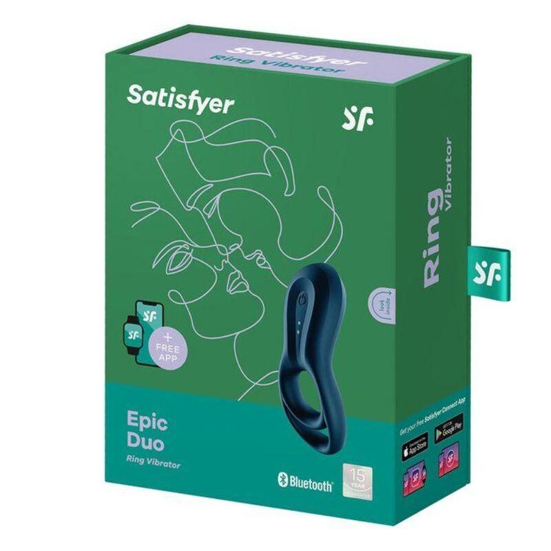 satisfyer app vibratore ad anello epic duo blu