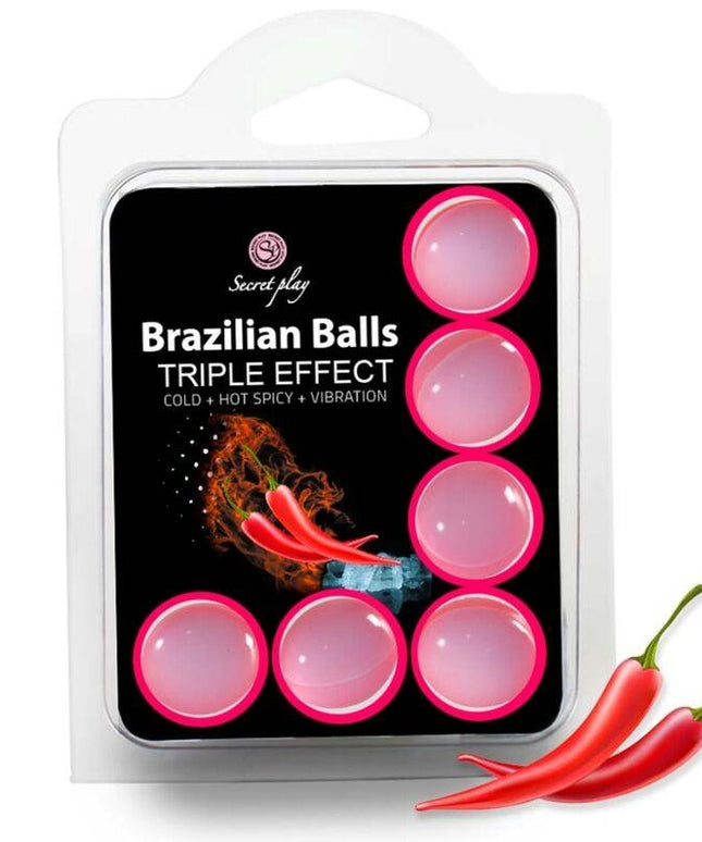 secretplay set 6 palline brasiliane triplo effetto