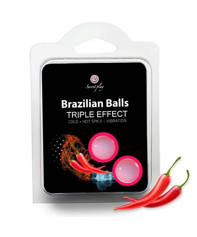 secretplay set 2 palline brasiliane triplo effetto
