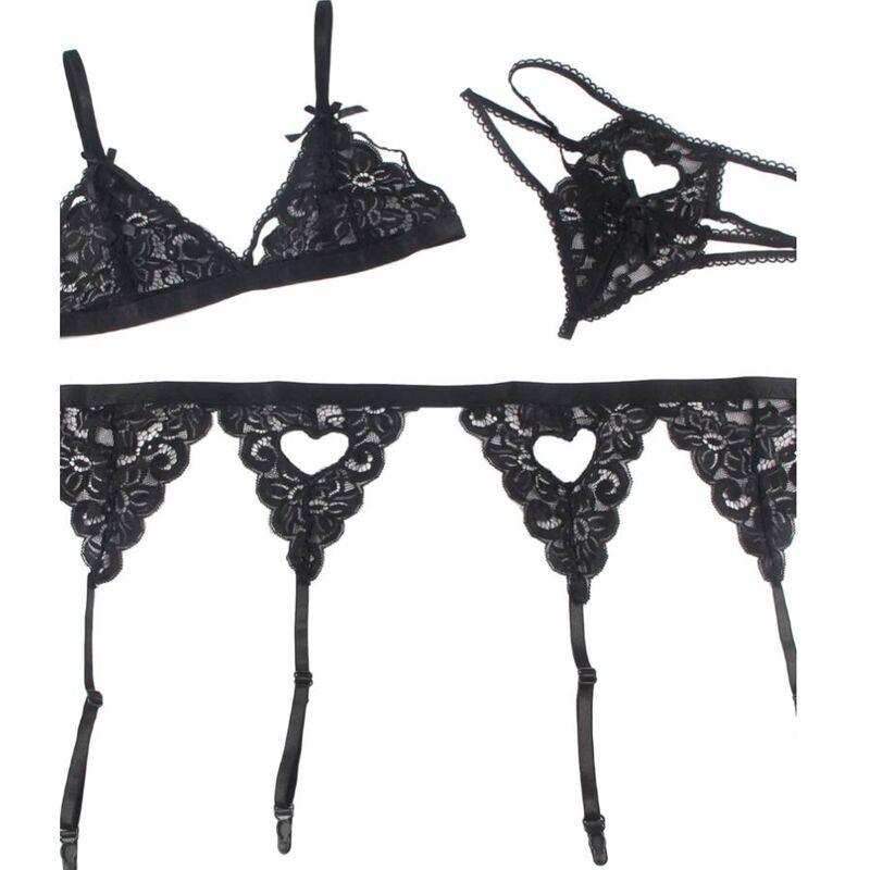 subblime set tre pezzi reggiseno reggicalze perizoma s m