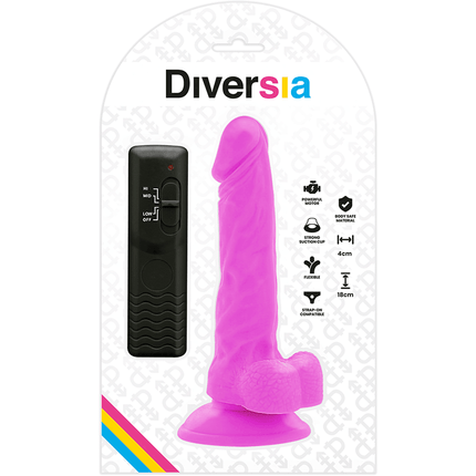 diversia dildo vibrante flessibile viola 18 cm o 4 cm
