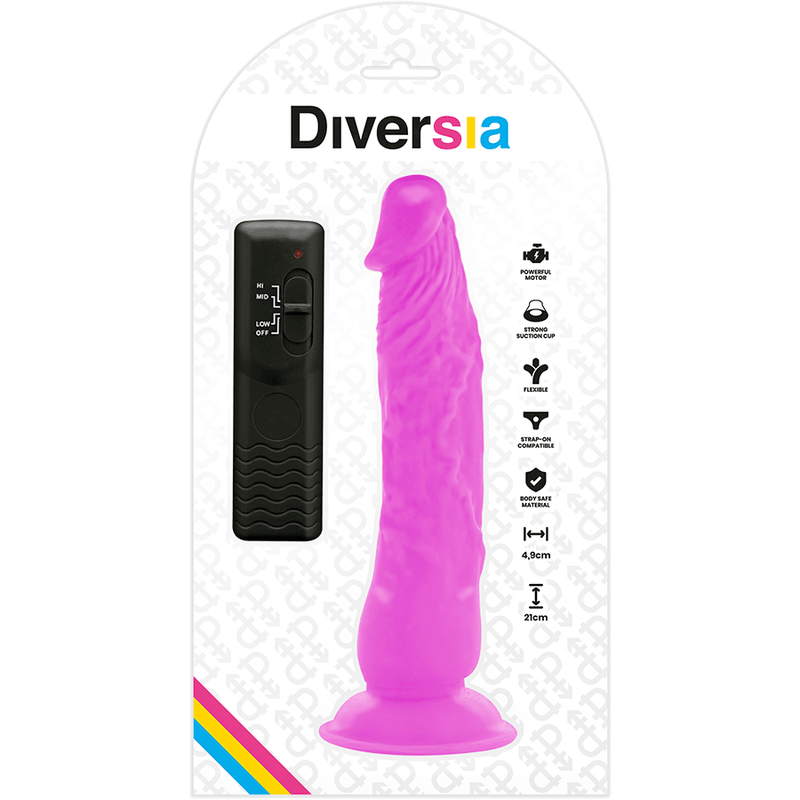 diversia dildo vibrante flessibile viola 21 cm o 4 9 cm