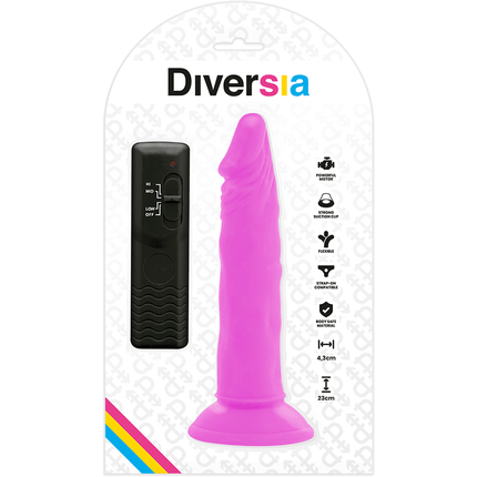 diversia dildo vibrante flessibile viola 23 cm o 4 3 cm