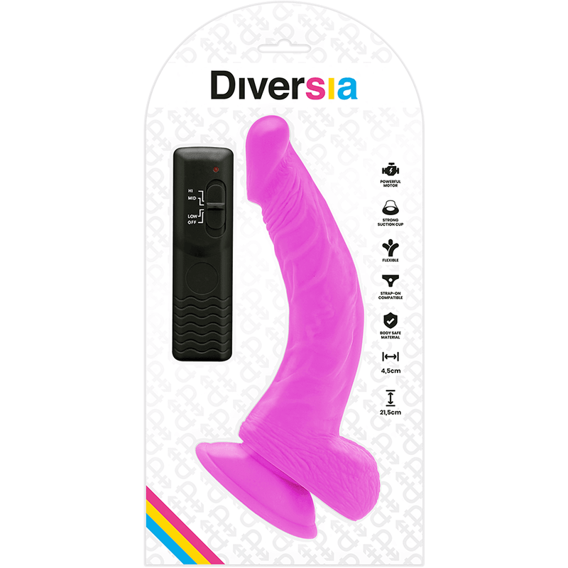 diversia dildo vibrante flessibile viola 21 5 cm o 4 5 cm