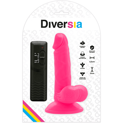 diversia dildo vibrante flessibile rosa 17 cm o 3 3 cm