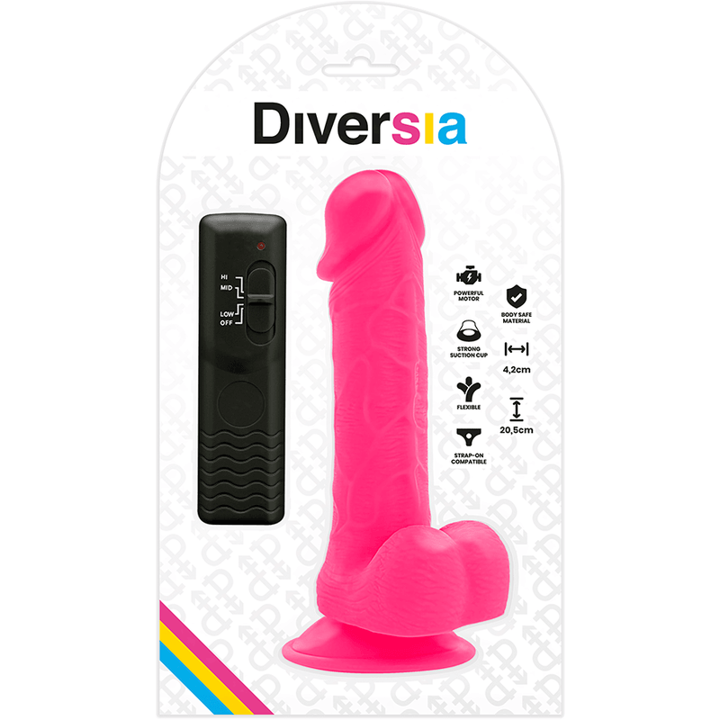 diversia dildo vibrante flessibile rosa 20 5 cm o 4 2 cm