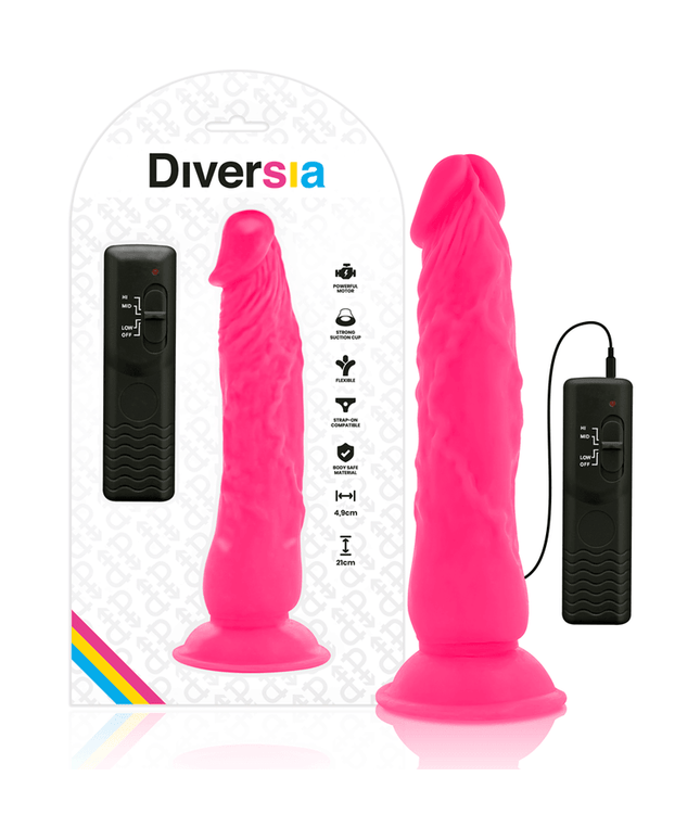diversia dildo vibrante flessibile rosa 21 cm o 4 9 cm