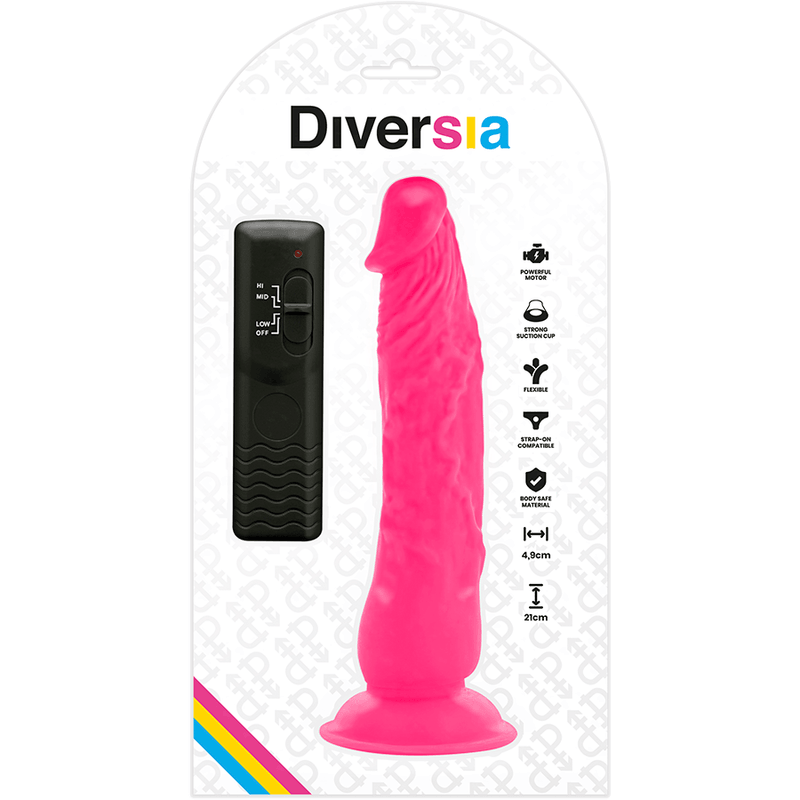 diversia dildo vibrante flessibile rosa 21 cm o 4 9 cm