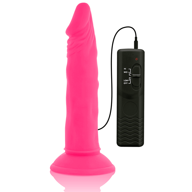 diversia dildo flessibile con vibrazione rosa 23 cm o 4 3 cm