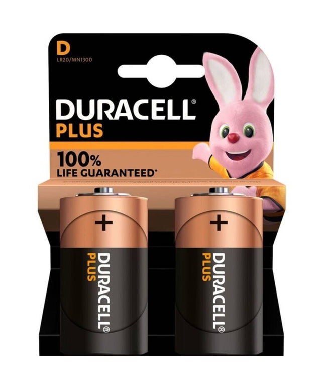 DURACELL - BATTERIA ALCALINA PLUS POWER 100 D LR20 2 UNIT