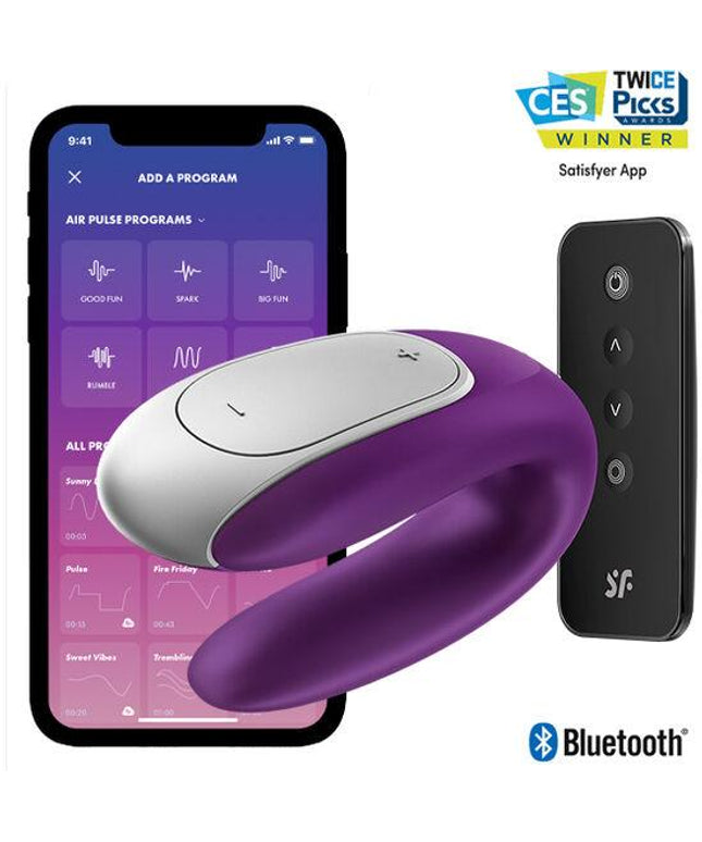 satisfyer vibratore doppio partner divertente viola