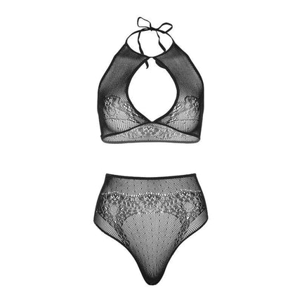 leg avenue set due pezzi leg avenue crop top e perizoma panty taglia unica