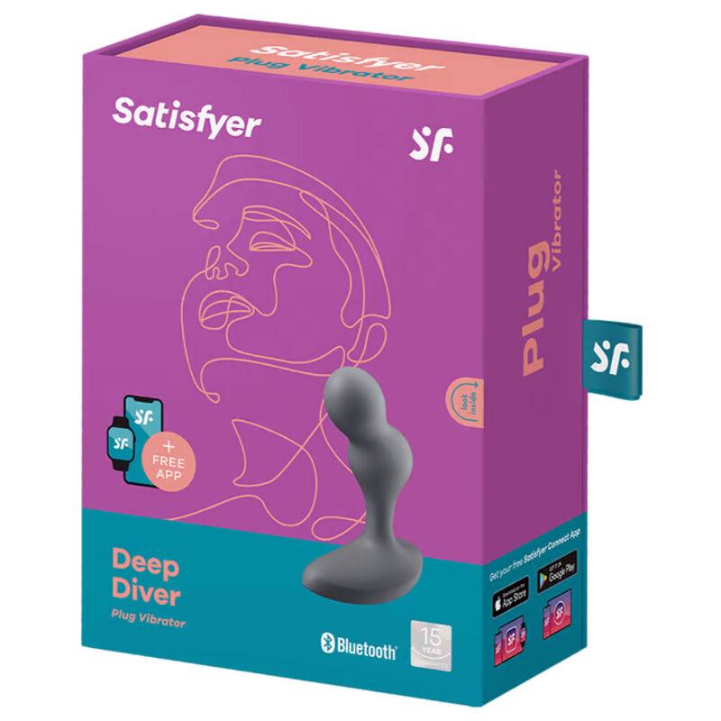 satisfyer app plug vibrante deep diver grigio