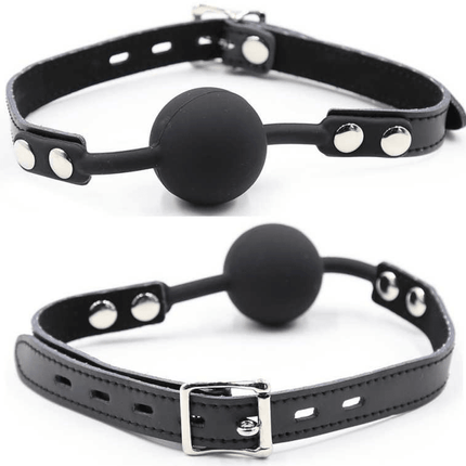 ohmama fetish ball gag in silicone con cintura in pelle