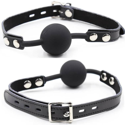 OHMAMA FETISH - BALL GAG IN SILICONE CON CINTURA IN PELLE