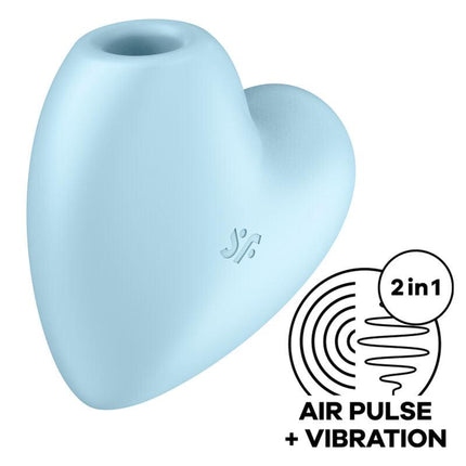 satisfyer stimolatore e vibratore cutie heart air pulse blu