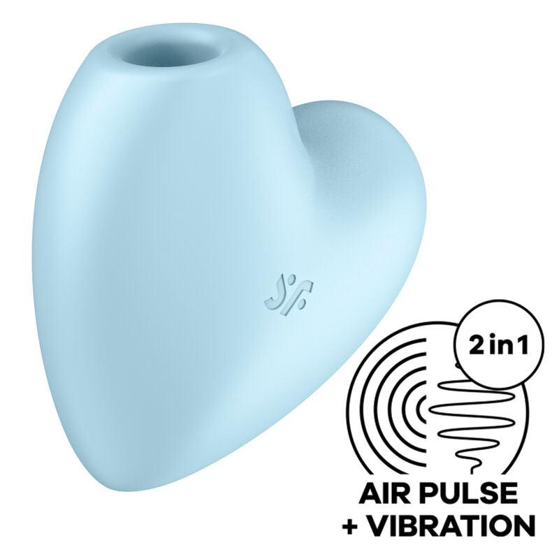 satisfyer stimolatore e vibratore cutie heart air pulse blu