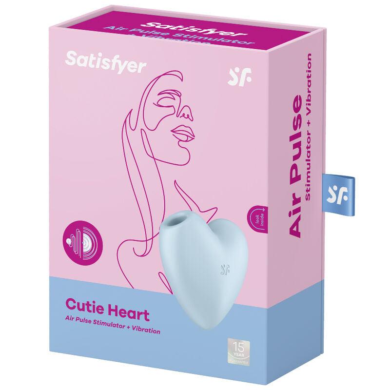 satisfyer stimolatore e vibratore cutie heart air pulse blu