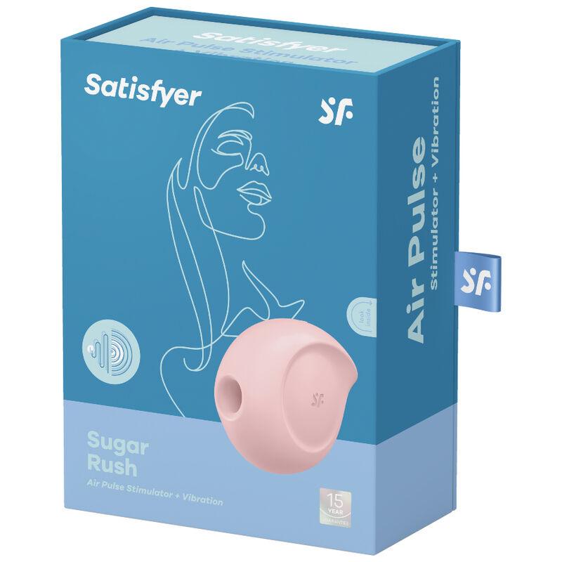 satisfyer stimolatore e vibratore sugar rush air pulse rosa