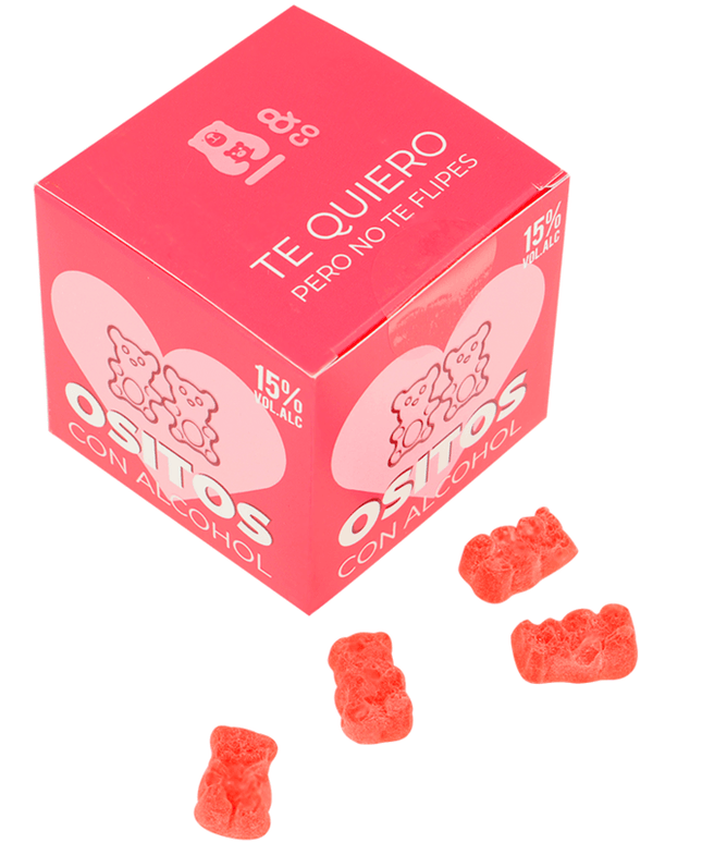 osito co orsetti gommosi con alcool gin e fragola
