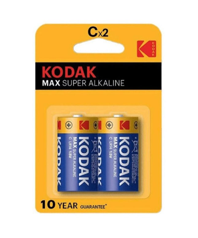 kodak batteria alcaline max c lr14 2 unita