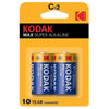 kodak batteria alcaline max c lr14 2 unita