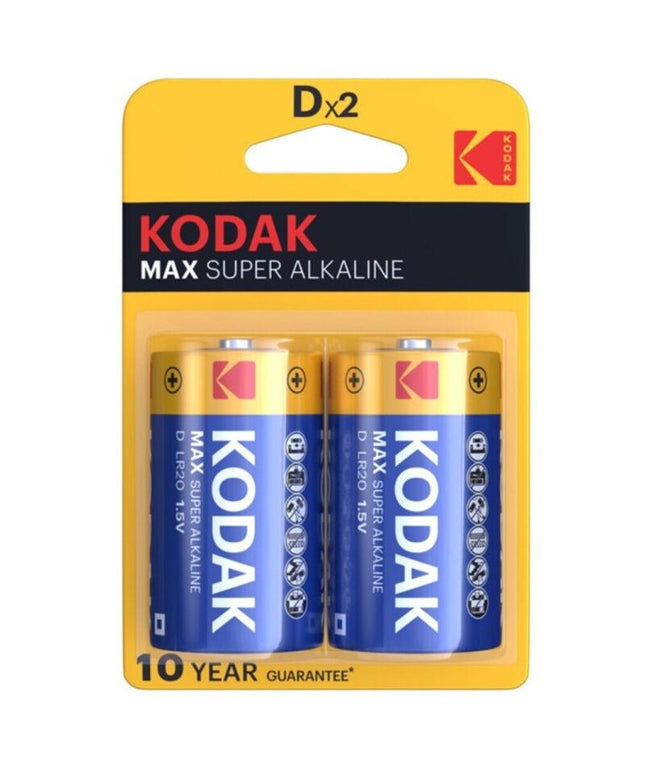 kodak batteria alcaline max d lr20 2 unita